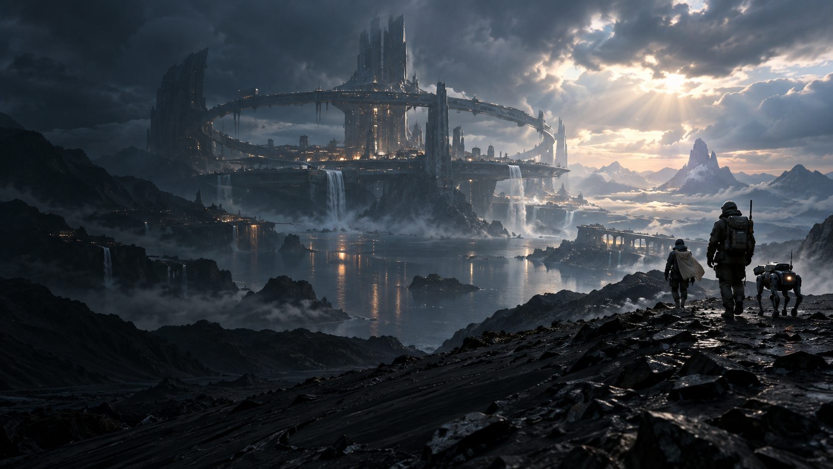 Original cinematic illustration of a game world